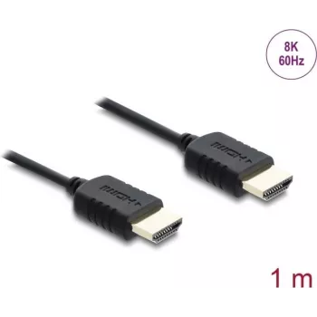DELOCK coaxial High Speed HDMI cable 8K 60 Hz 48 Gbps with braided jacket, model 81681
