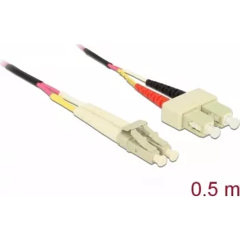 Fibre optic cable DeLOCK 86546 0.5 m LC SC Violet
