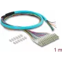 Fiber Optic Cable DELOCK 12x LC-UPC Simplex to 12x open cable end, 1m