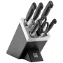 Knife/cutlery block set ZWILLING 35145-007-0 — 7-piece with chef's knife, paring knife, bread knife, kitchen shears, black block