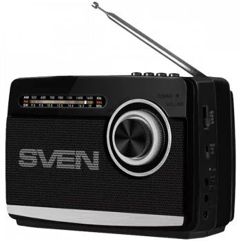 Speaker SVEN SRP-535, black (3W, FM/AM/SW, USB, microSD, flashlight, battery)