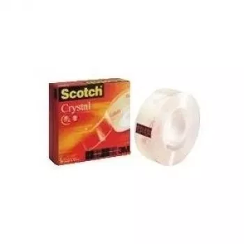 3M Scotch Adhesive Tape Crystal Clear 600, 19 mm x 33 m, carton highly transparent, light and quiet unwinding (C6001933)