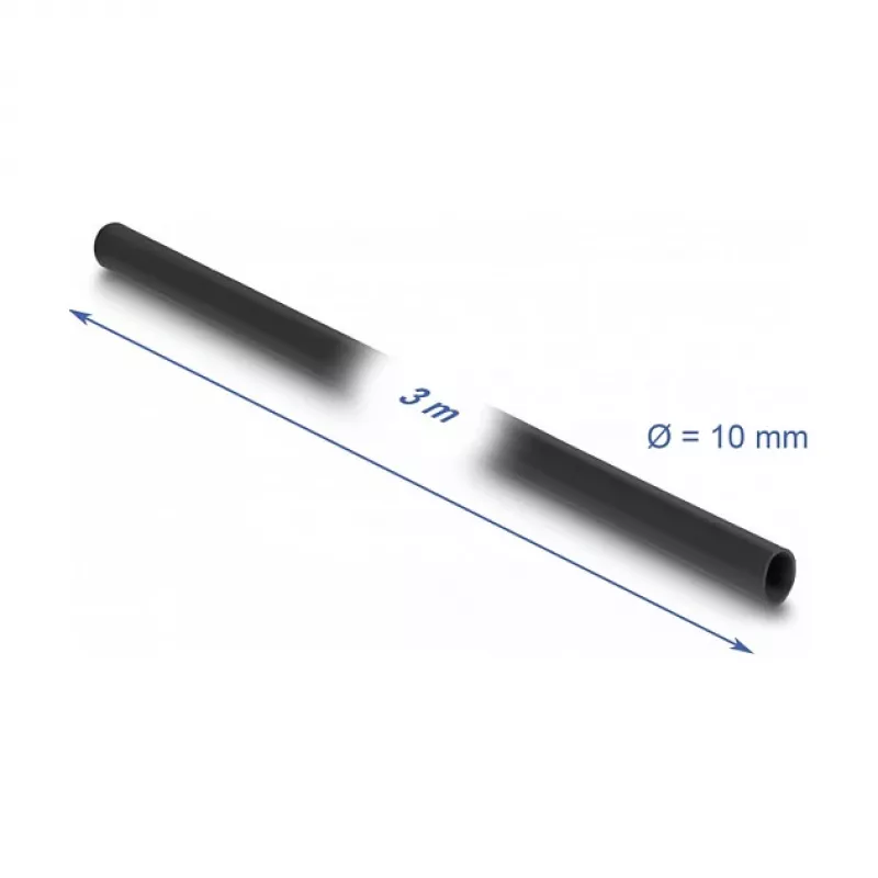 DeLOCK PVC Insulating Sleeve 3 m x 10 mm Black - PVC Material - -40 to 105 °C