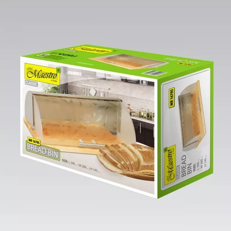 Bread box Maestro MR-1670S stainless steel, countertop 370×240×140 mm