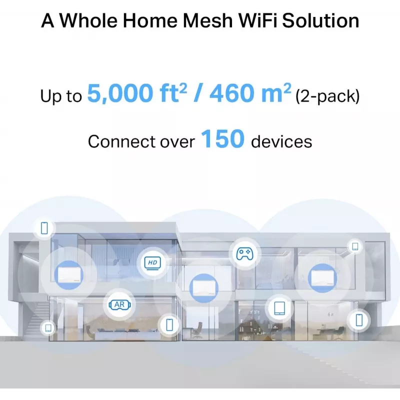 Mesh Wi‑Fi system TP‑LINK Mercusys Halo H25BE (Wi‑Fi 7, Dual‑band 2.4/5 GHz, 2880 Mbps) 2‑pack, 3 internal antennas, white