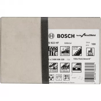 Sabre saw blade Bosch S 922 HF Bimetal 15 cm for wood metal