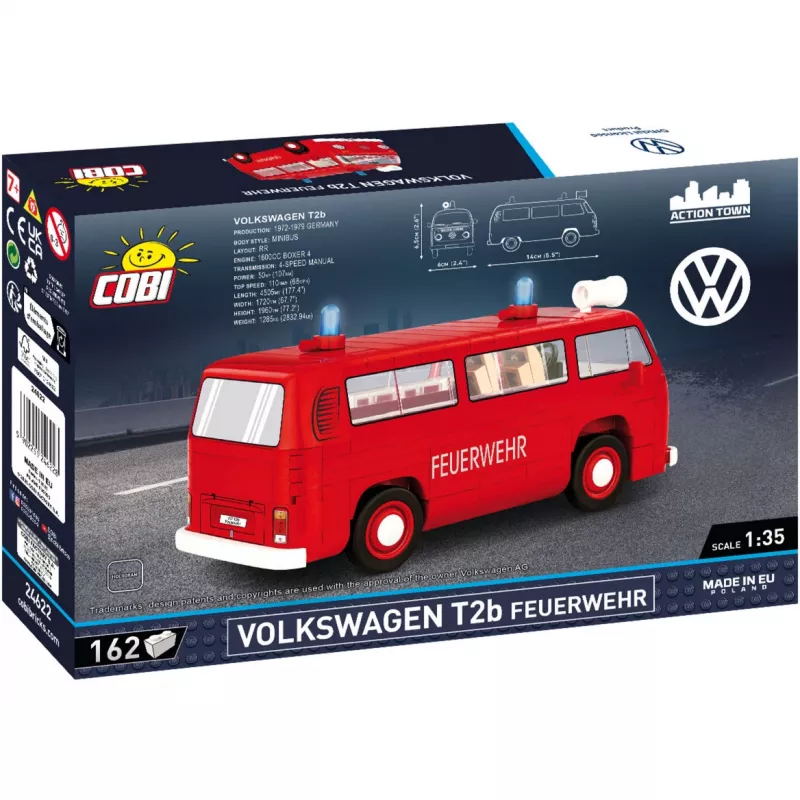 Construction toy Cobi Volkswagen T2b Fire Engine 1:35 scale, red