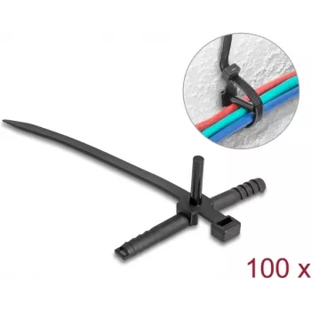 Cable ties DELOCK 18914, 150 x 7 mm, black, pack of 100