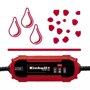 Battery Charger Einhell CE-BC 1 M 6/12 V Red
