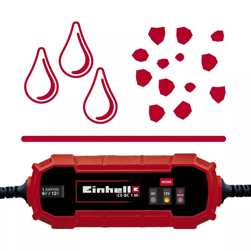Battery Charger Einhell CE-BC 1 M 6/12 V Red