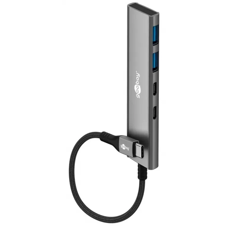 Goobay Slim 4-Port USB-Hub USB-C auf/USB-A 5 Gbit/s - -Plug USB 3.2> (76563)