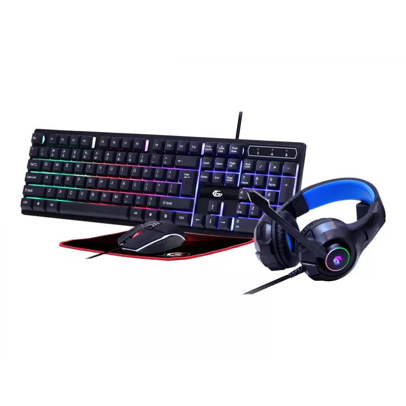 Gaming keyboard with mouse GEMBIRD GGS-UMGL4-02 — full-size USB QWERTY US English, black, LED backlight