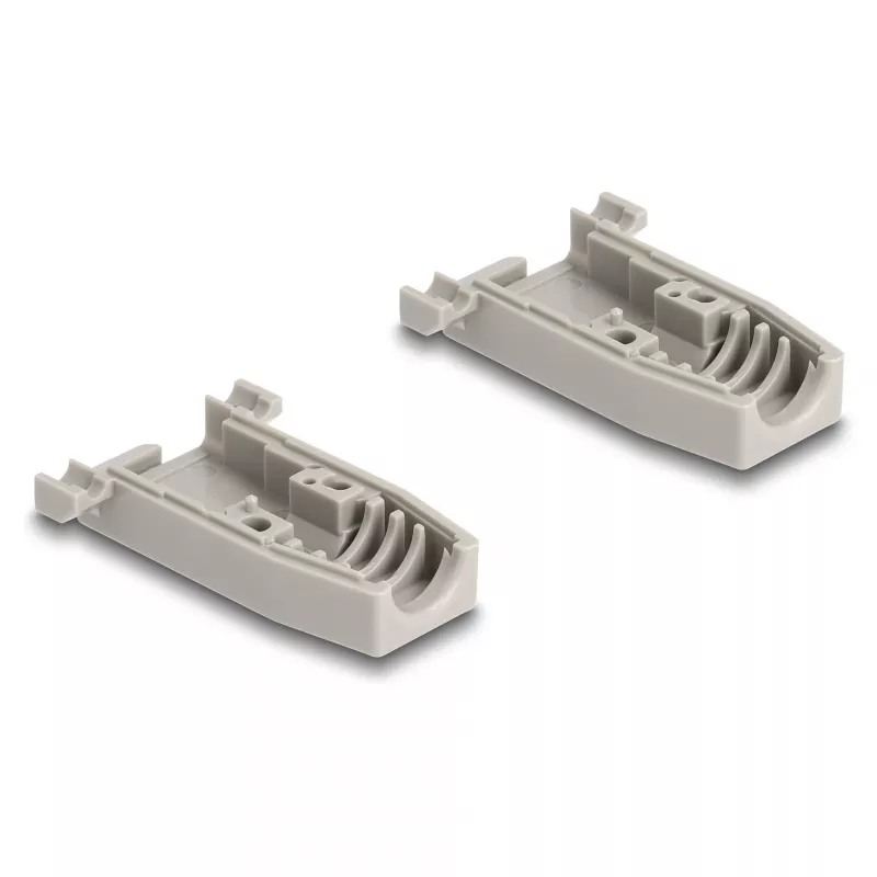 Cable boot DELOCK D-Sub plastic housing for 9‑pin male/female with rubber seals, grey, 31.2×47.9×16.6 mm