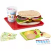 Melissa & Doug Wooden Slice & Stack Sandwich Counter with Deli Slicer – 56-Piece Pretend Play Food Pieces - FSC Certified