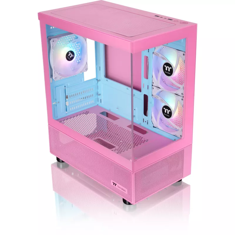 View 170 TG ARGB , Tower-Enclosure pink, Tempered Glass x 2