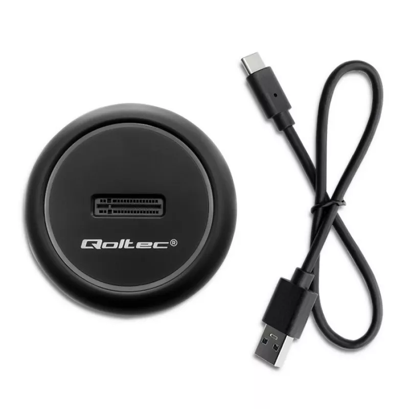 Qoltec 52275 M.2 SSD drive docking station, SATA/NVMe, USB-C