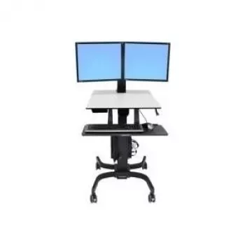 Ergotron WorkFit-C Dual Sit-Stand Workstation - Cart for 2 LCD-Displays/Keyboard/Mouse/CPU - Grey, Black - Screen Size: 55,9 cm (22) - Mounting Interface: 100 x 100 mm, 75 x 75 mm