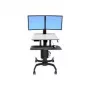 Ergotron WorkFit-C Dual Sit-Stand Workstation - Cart for 2 LCD-Displays/Keyboard/Mouse/CPU - Grey, Black - Screen Size: 55,9 cm (22) - Mounting Interface: 100 x 100 mm, 75 x 75 mm