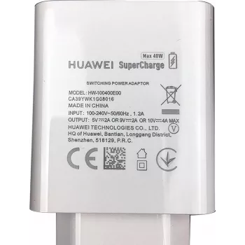 Huawei - HW-100400E00 Super Charging Adapter - 2A - White - USB Charger (HW-100400E00)