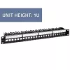 Qoltec 54516 19-inch Rack Patch Panel, 24 Ports, 1U, UTP, Black