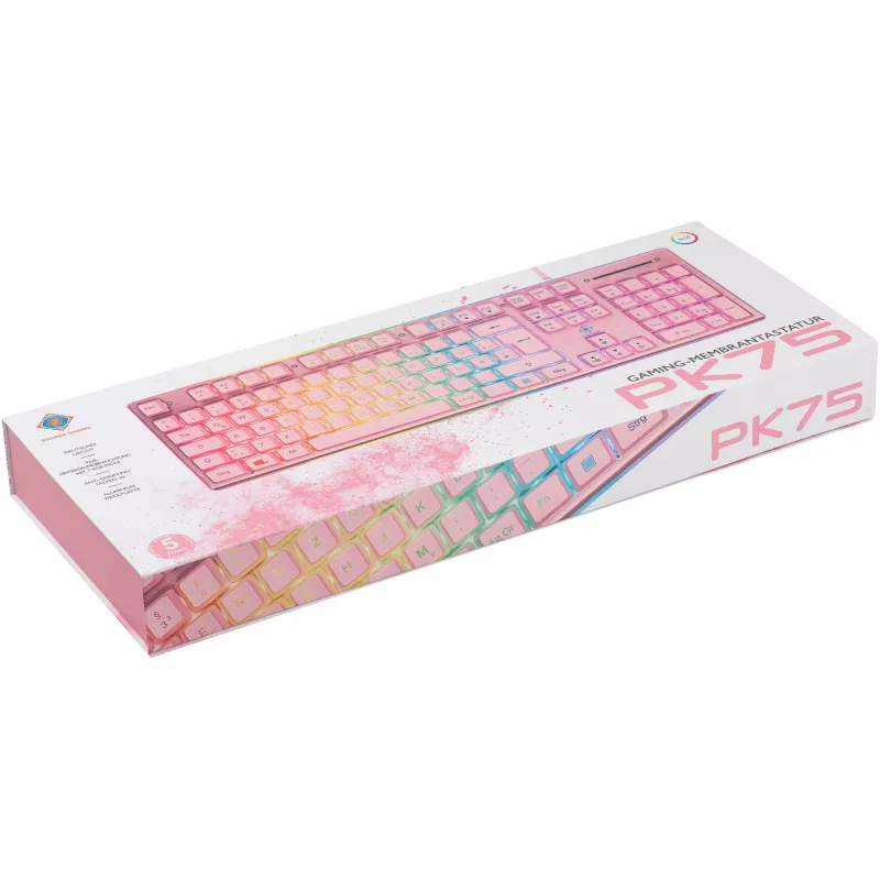 Deltaco GAM-021-RGB-P-DE - full size (100%) - USB - membrane key switch - QWERTZ - Pink
