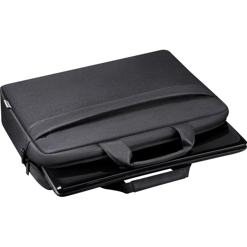 Laptop bag DEFENDER FIRM 26123 for 15.6 inch laptops, polyurethane, black, toploader, removable shoulder strap
