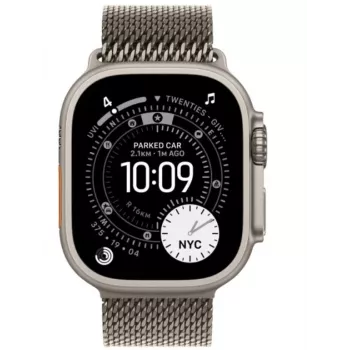 Smartwatch Apple Watch Ultra 3 GPS + Cellular 49mm Natural Titanium Case with Natural Titanium Milanese Loop — 64GB, OLED, 422×514, Waterproof 100m, Large
