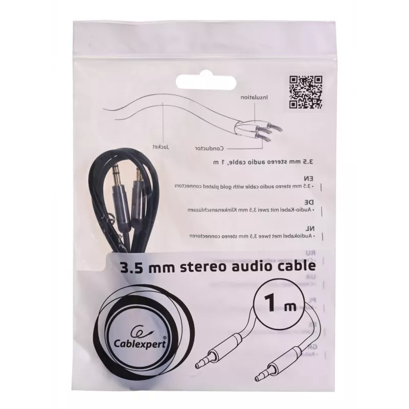 Gembird CCAP-444-1M Audio-Cable 3.5mm Black (CCAP-444-1M)
