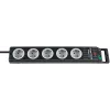 Power Extension Brennenstuhl 1153380115 2.5m 5 AC Outlets Black Grey