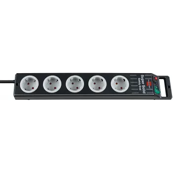 Power Extension Brennenstuhl 1153380115 2.5m 5 AC Outlets Black Grey