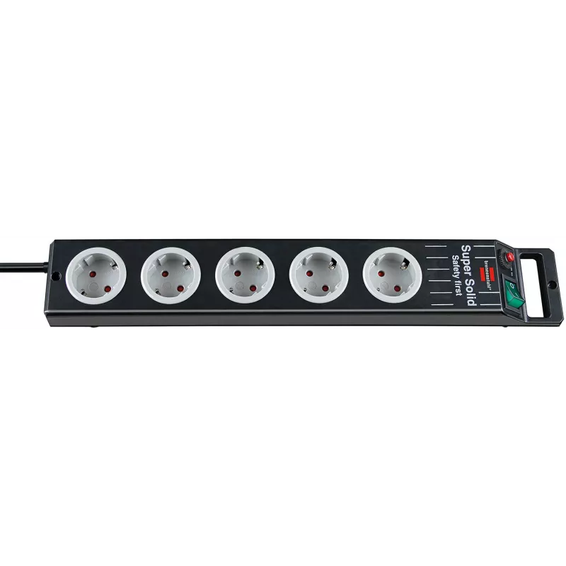 Power Extension Brennenstuhl 1153380115 2.5m 5 AC Outlets Black Grey