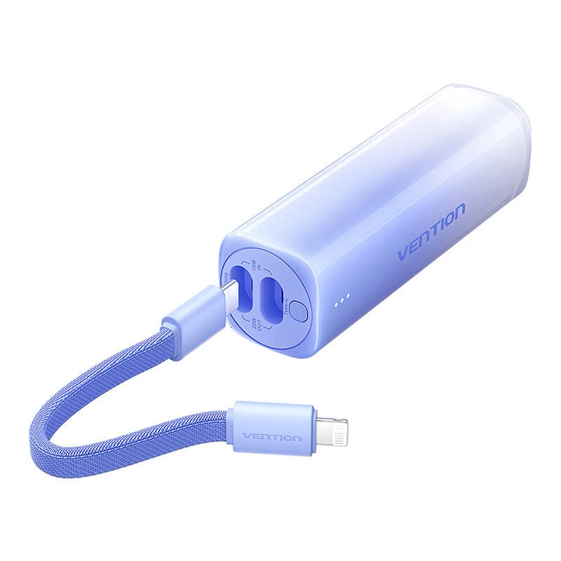 Portable power bank Vention FHWL0 5000 mAh, blue, 1x USB Type-C, LED indicators
