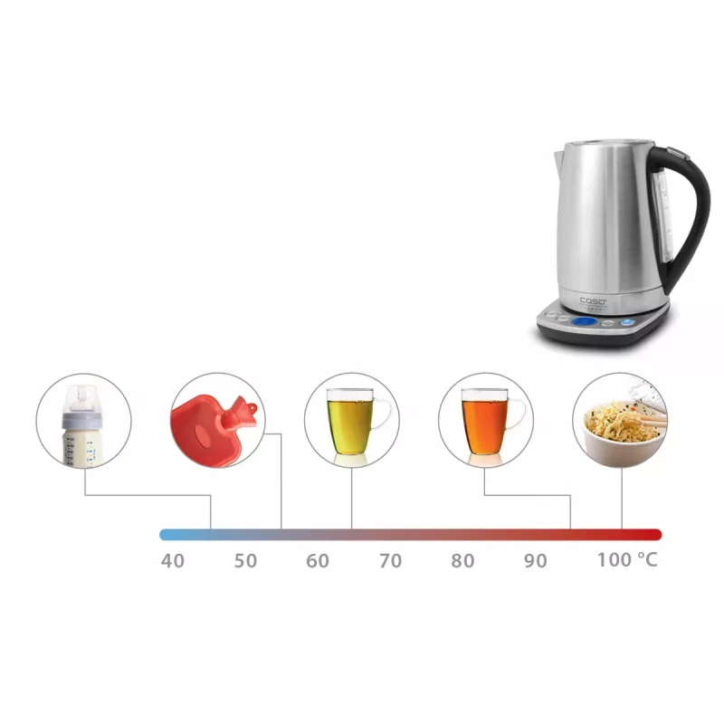 Electric kettle Caso 1.7 L 2200 W Black Stainless steel