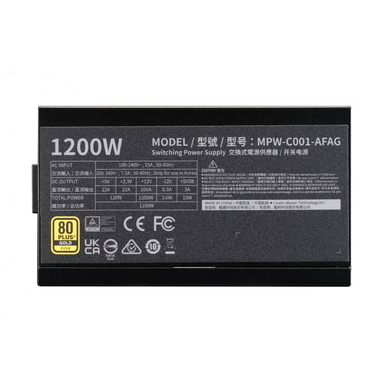 Power supply ELITE Gold 1200 FM A/EU cord