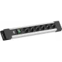 Power strip Bachmann CONNECTUS with 6× CEE7/3 sockets, 1× switch, 2.0 m cable, CEE7/7 plug, gray