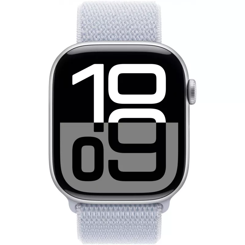 APPLE Watch Series 10 GPS 46mm Silver Aluminium Case with Blue Cloud Sport Loop