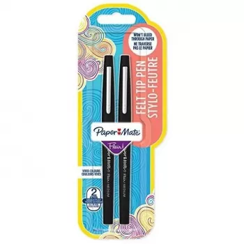 Papermate Flair Original felt pen Medium Black 2 pcs