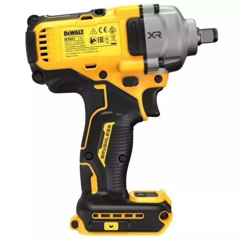Impact driver DeWALT DCF891P2T-QW, brushless, 18V 5.0Ah, 1/2 inch chuck, 812 Nm torque, 2000 rpm, 2 batteries, charger, case
