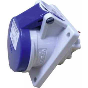 MENNEKES 16A 1632 CEE-Cara Panel-Mount Socket TwinContact 16 A 3p Blue 16 A IP44 (16A 1632)