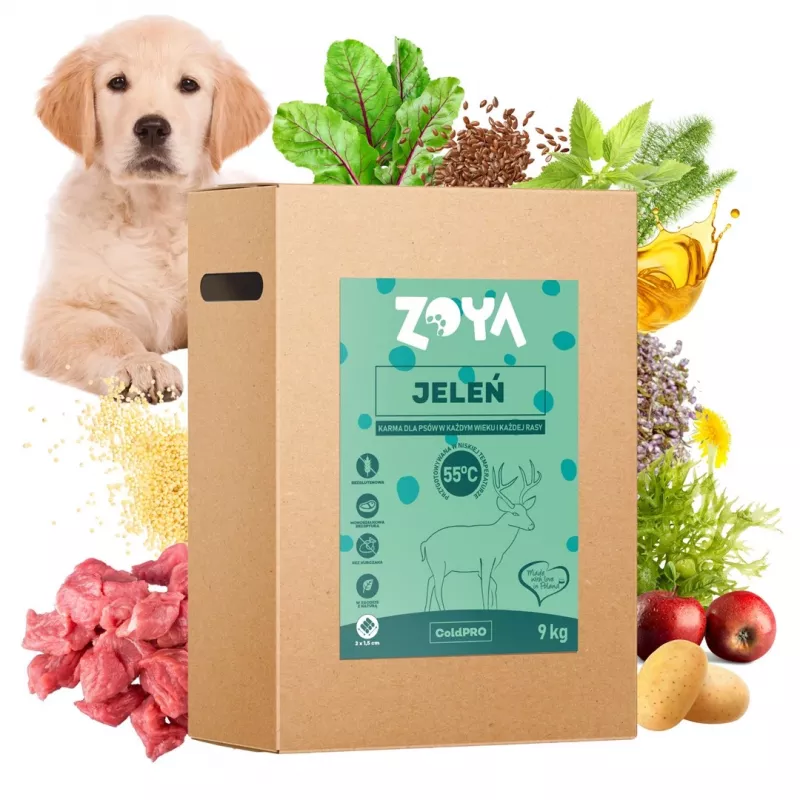 Dry dog food ZOYA ColdPRO Deer 9 kg — adult maintenance, single‑protein venison, 26% protein, 9.5% fat