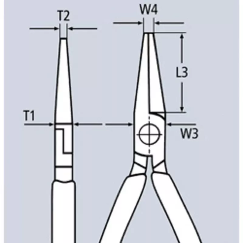 KNIPEX Long Reach Needle Nose Pliers with transverse profiles
