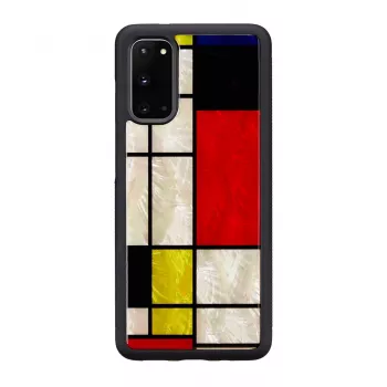 Protective phone case iKins for Samsung Galaxy S20, Black Mondrian design