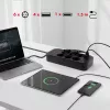 Power strip MACLEAN MCE389 B — 6 sockets, 4×USB-A + 1×USB-C, 110–240V, 2.1A, 2500W, 1.5 m cable, black
