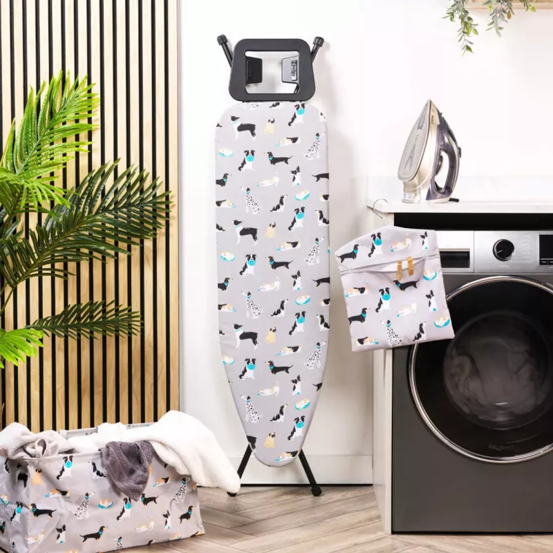 Laundry Peg Bag Beldray LA032005DFEU7 with Dog Print, Wall-Mounted Fabric Peg Storage