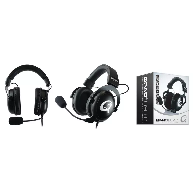 Headset QPAD QH-91 wired head-band, circumaural, 15–25000 Hz, 2 m cable, black