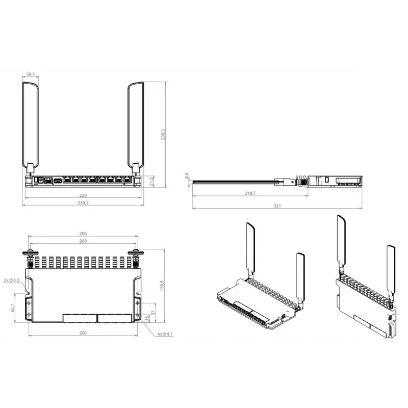 Mikrotik L009UiGS-2HaxD-IN wireless router Gigabit Ethernet Single-band (2.4 GHz) Red