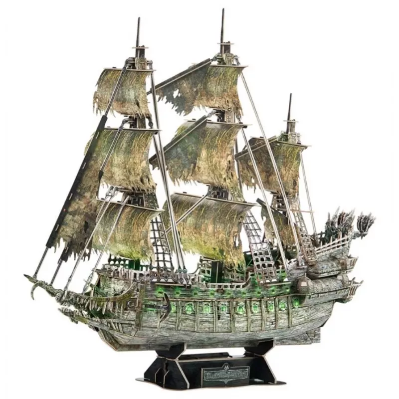 3D LED Puzzle Flying Dutchman model L526H, No name — assembled illuminated model