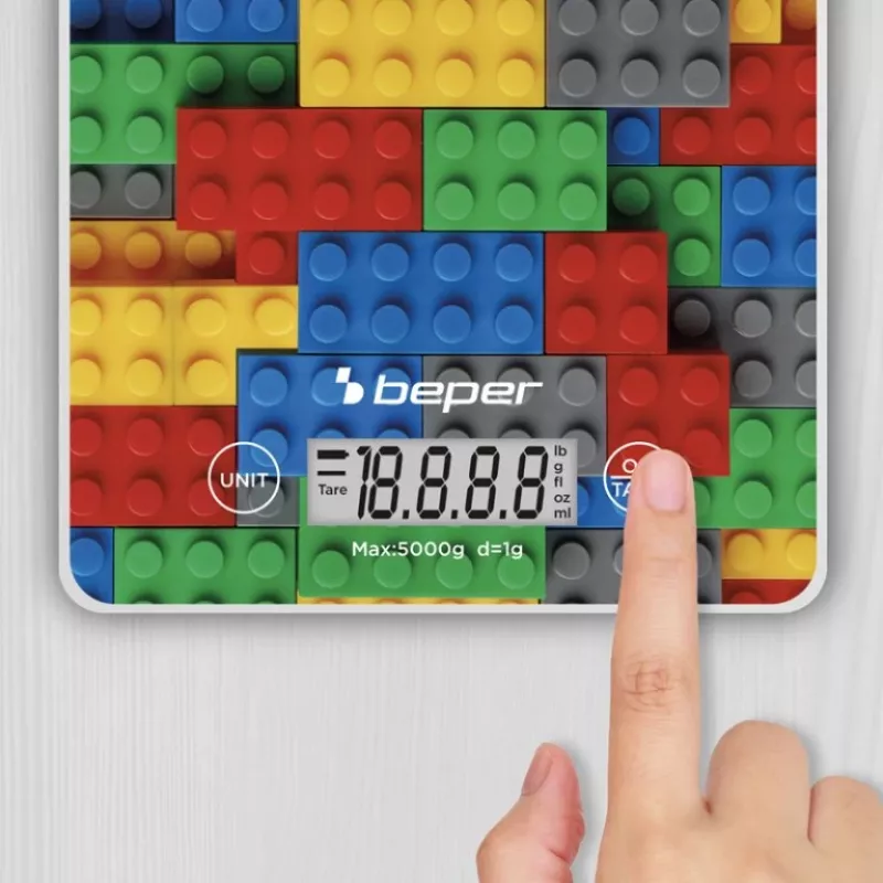 Kitchen scale Beper P102BIL005 - digital, 5 kg, 1 g, colorful bricks
