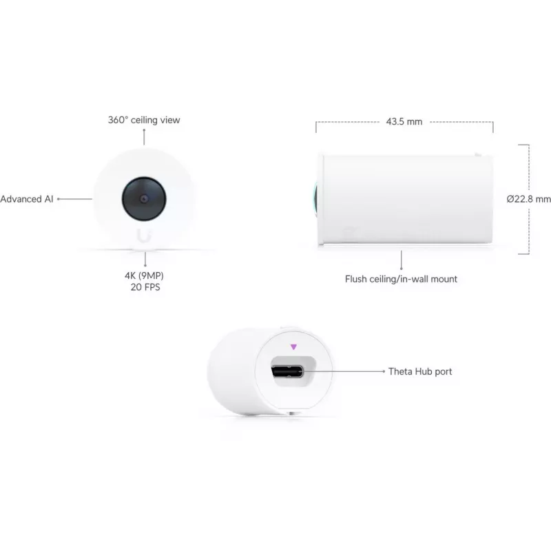 Ubiquiti UniFi AI Theta 360 Lens• 4K• 360°• UVC-AI-Theta-Lens-360 (UVC-AI-Theta-Lens-360)