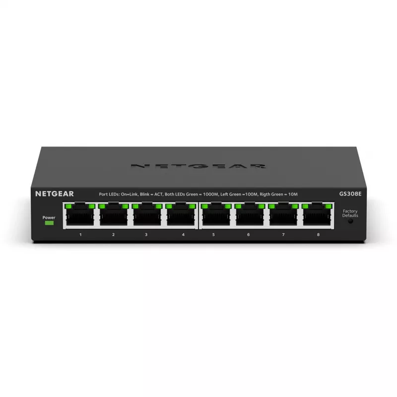 NETGEAR GS308E Managed L2/L3 Gigabit Ethernet (10/100/1000) Black